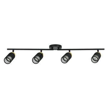 Zebbies Lighting Haven 4 Light Black and Champagne Gold Spot Light