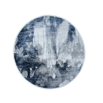 BK Carpets & Rugs – Modern Round Sky Rug - Blue - Grey - White- 2m x 2m