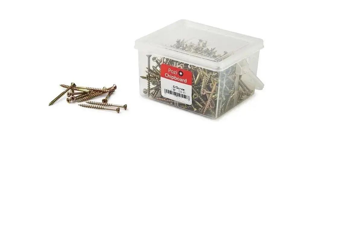 Chipboard Screws, Pozi, No.10, 5mm x 65mm, 1000 Pieces BY WOODLY