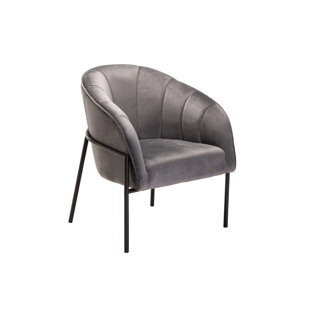 Vividitto - Sajah Velvet Chair - Grey