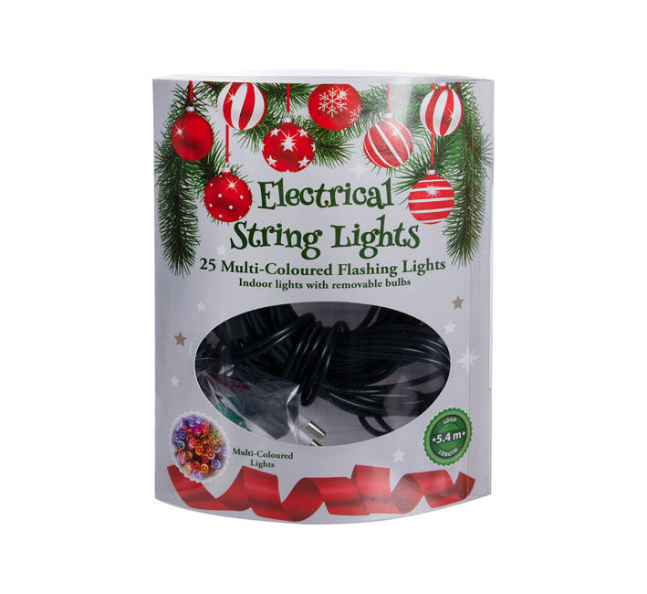 Electrical String Lights - Flashing - Multicoloured - 25 Pieces - 4 Pack