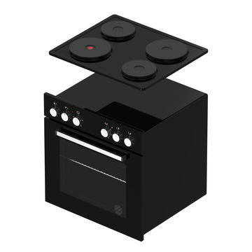 Falco - 60CM Combi Oven & Solid Plate Hob Set, 4 Function - Black