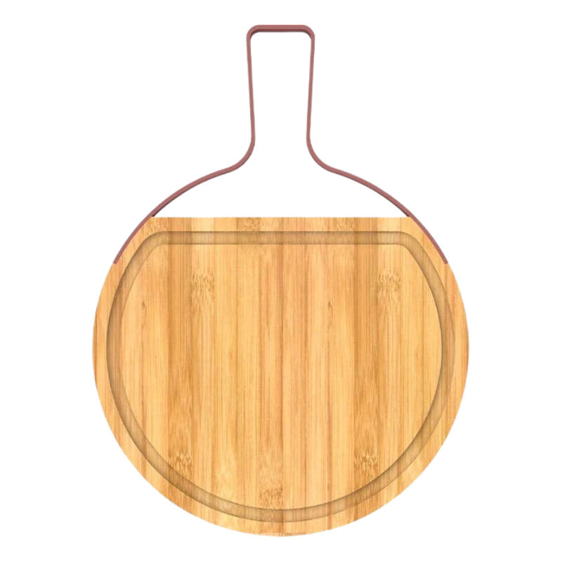Olala Bamboo Round Cutting Board with Handle