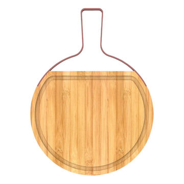 Olala Bamboo Round Cutting Board with Handle