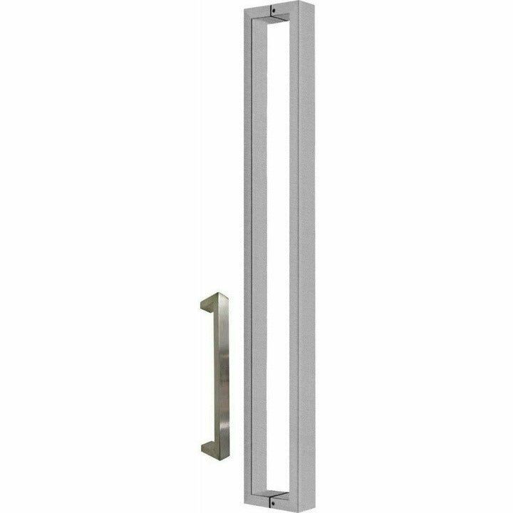  Sliding Door Handles Flush Pull Handles, Internal External  Entry Door Push Bar Commercial, Double-Sided Barn Door Handle Complete Kit,  Stainless Steel ( Color : Silver , Size : Long 100cm/40 inch ) 