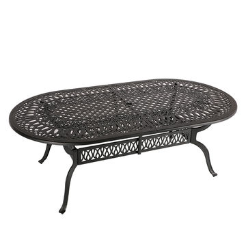 Elizabeth Aluminium Patio Table / Garden Table / Outdoor Dining Table -  214cm x 110cm Oval  - BLACK