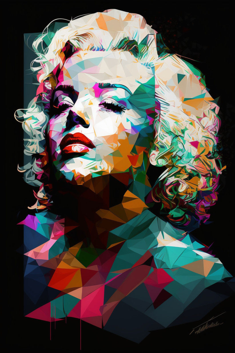 Canvas Wall Art - Marilyn Monroe Abstract Painting - B1533 - [120 x 80 cm]