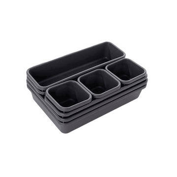 TRENDZ 8 Piece Drawer Organizer Dividers - Dark Grey