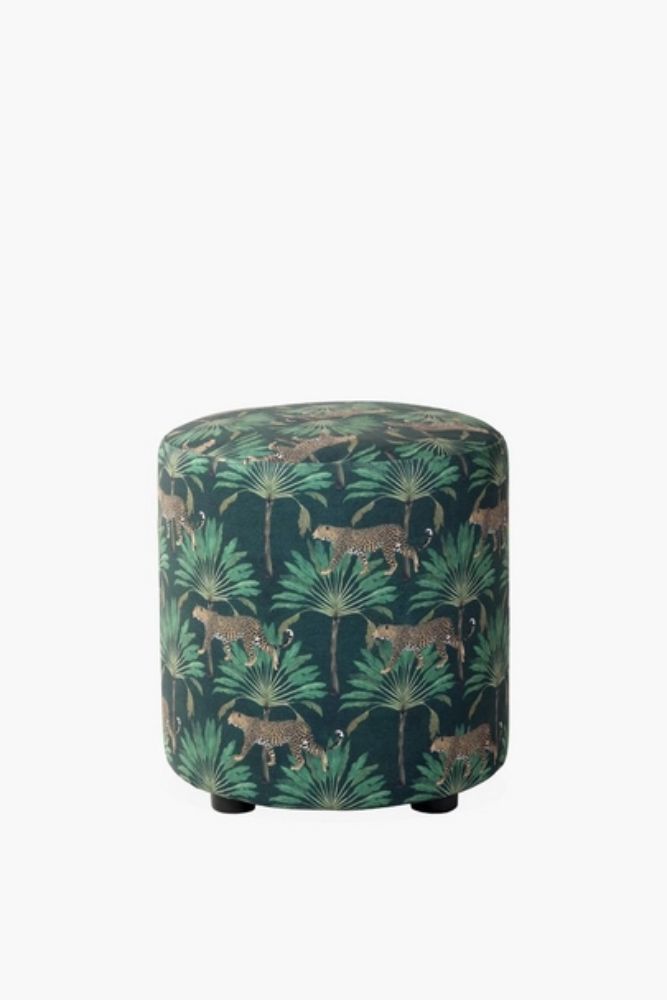 SABIE BOTANICAL OTTOMAN Exotic Jungle Accent Footstool