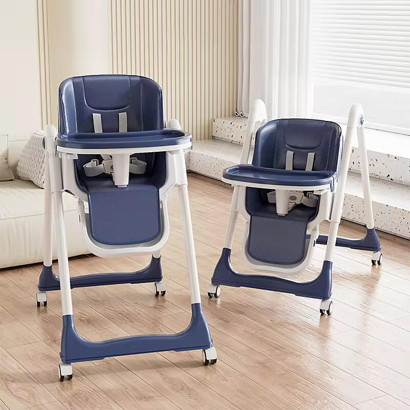 Foldable Booster Dining Baby High Chair - Navy Blue