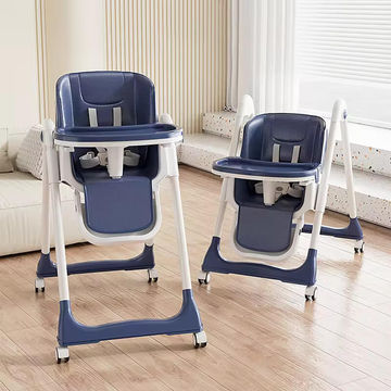 Foldable Booster Dining Baby High Chair - Navy Blue