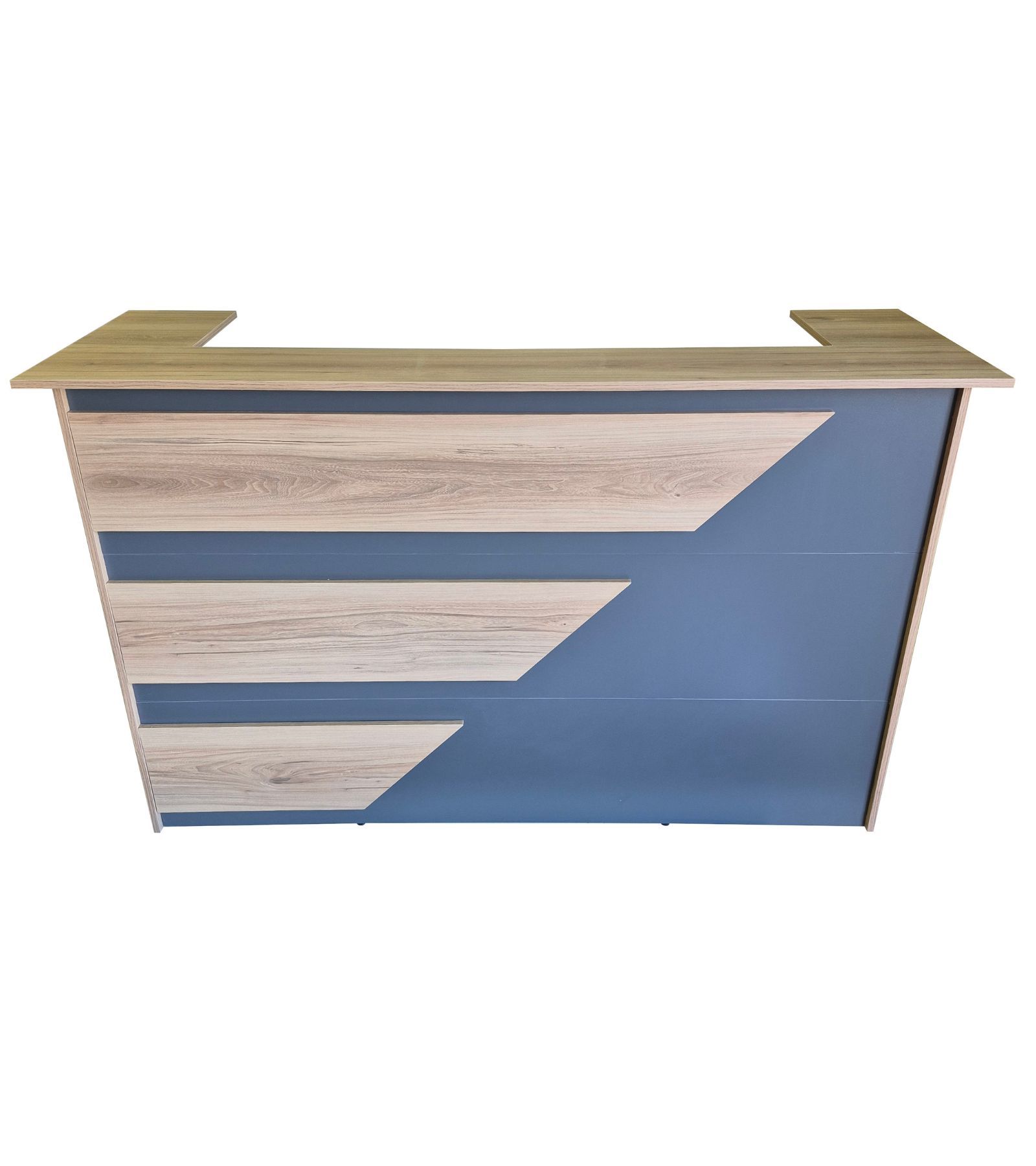 Stratford Reception Desk 200cm - Sahara & Storm Grey