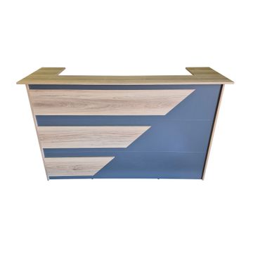 Stratford Reception Desk 200cm - Sahara & Storm Grey