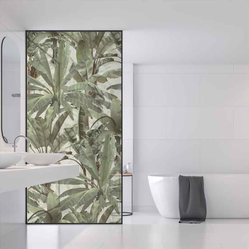 Frosted Vinyl Sticker For Your Shower Glass (glass not included)  Design: Crazy Banana