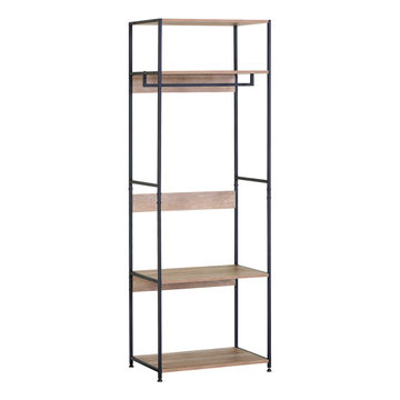 Malta Open Wardrobe with Hanging Rail and 4 Shelves
