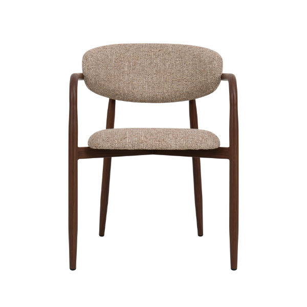 Chair Crazy Lucien ArmChair Walnut Metal Taupe Fabric