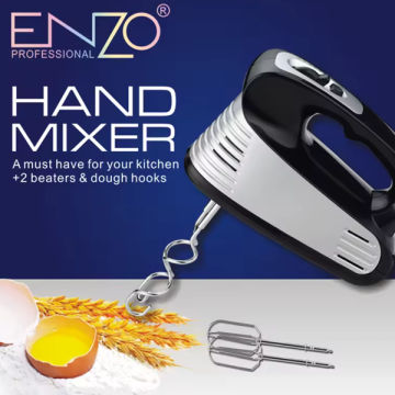 ENZO Professional Multi-Function Stainless Steel Low Noise Kitchen Electric Handheld Mixer.