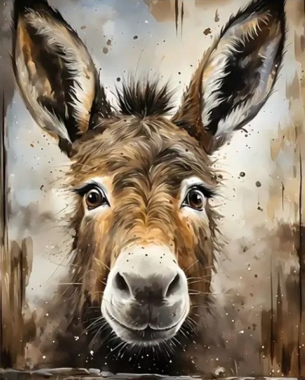 Paint by numbers - Farmhouse Donkey - 40x50cm