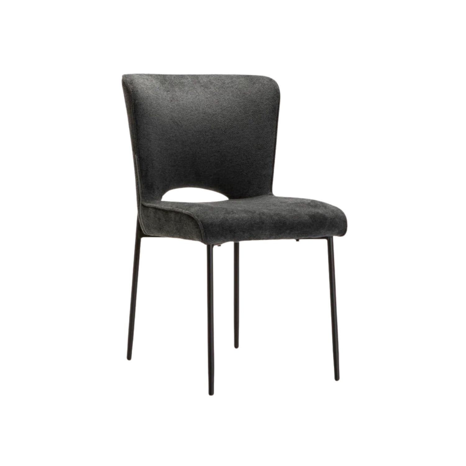 Textured Fabric Dining Chair - Grey