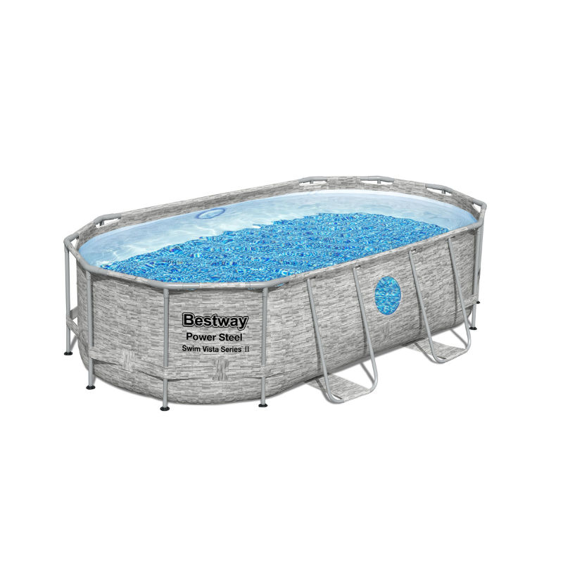 4.27m x 2.50m x 1.00m Power Steel Oval Pool Set -7,250 L