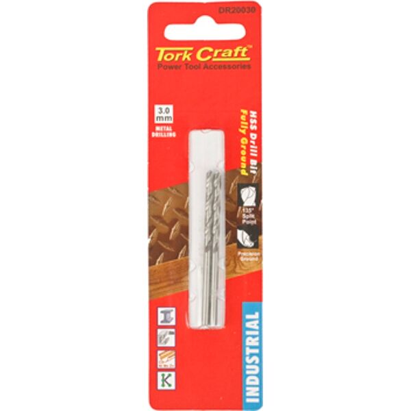 Drill Bit Hss Industrial 3.0Mm 135Deg 2/Card