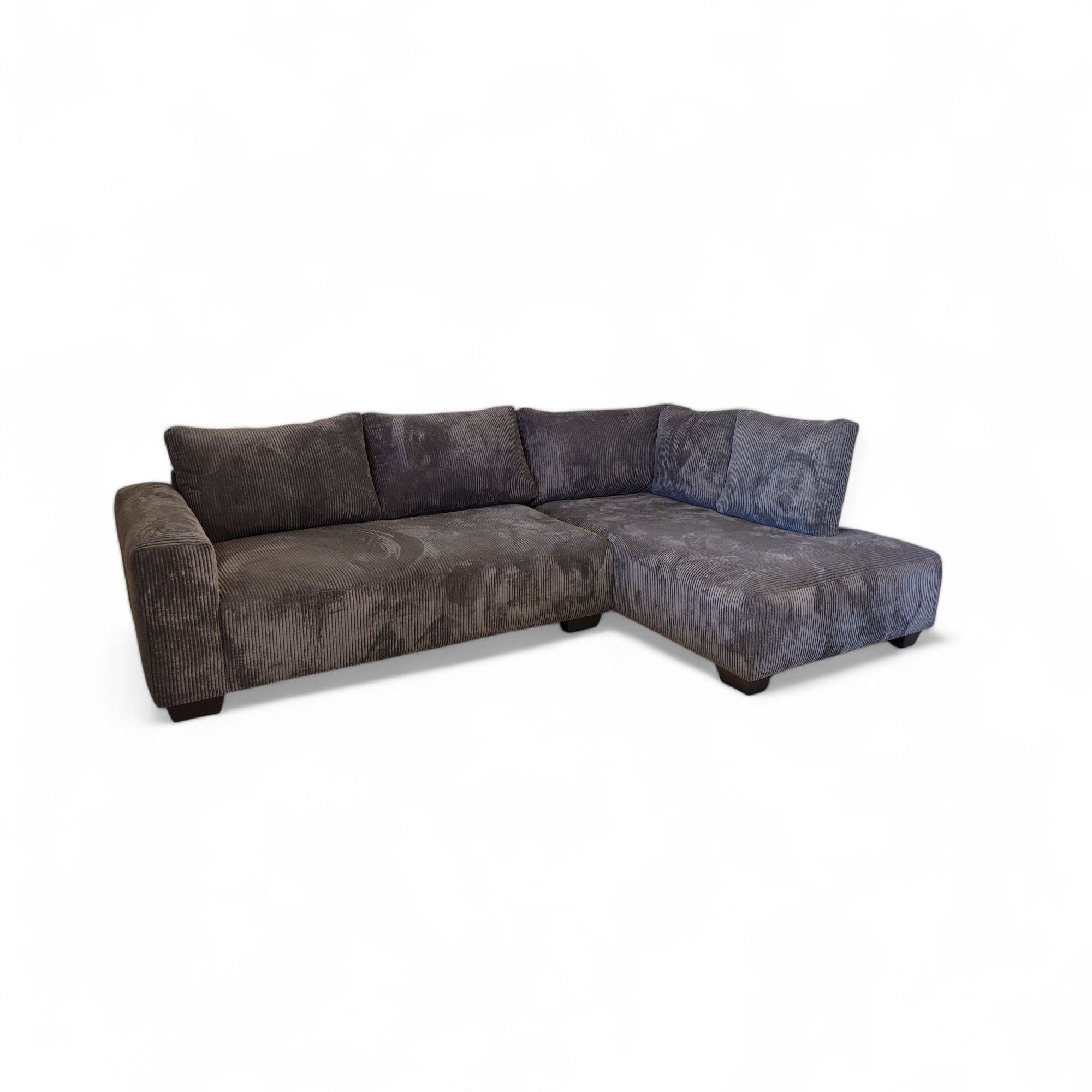 Natalia L Shape Couch – Corduroy -Grey