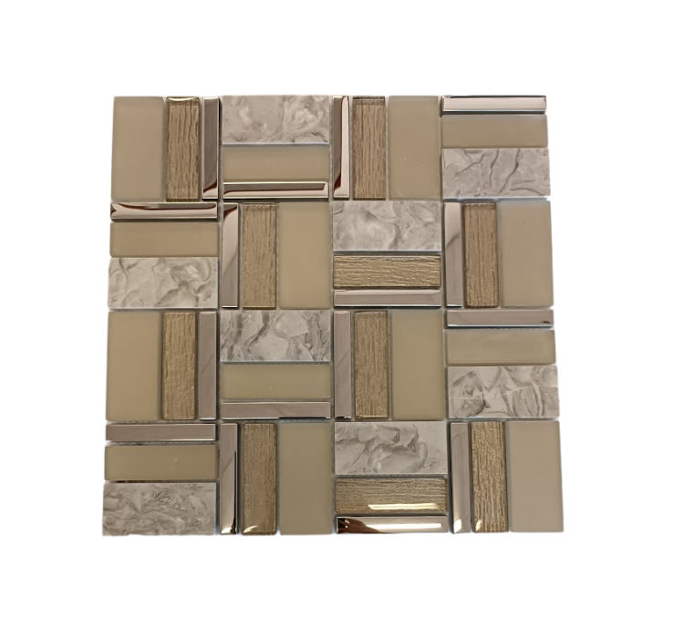 Mosaic Glass & Metal - Pluto - 300x300 (per sheet)