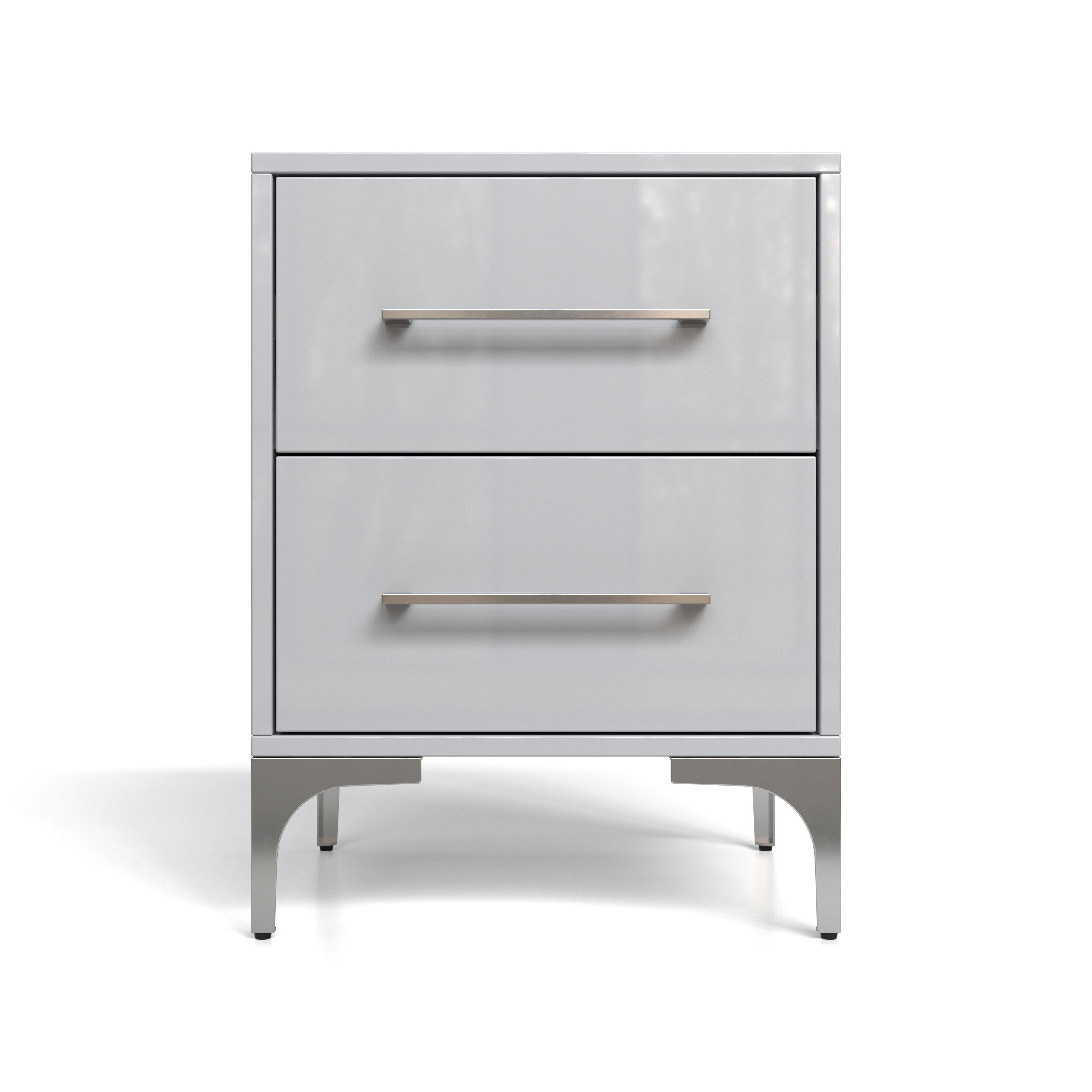 BAM! High Gloss Two Drawer Bedside Table - White