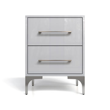 BAM! High Gloss Two Drawer Bedside Table - White