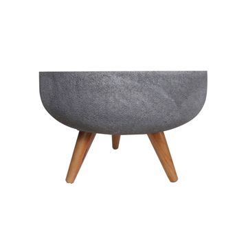 Rustic Bowl Japi Planter With Stand JVRD45