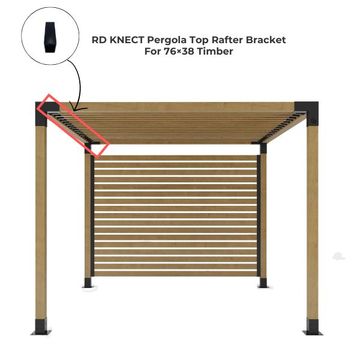 RD KNECT Pergola Top Rafter Bracket For 76×38 Timber