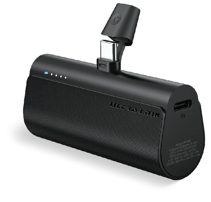 Ultra-Link 5000 mAh Power Bank with Type -C Adapter