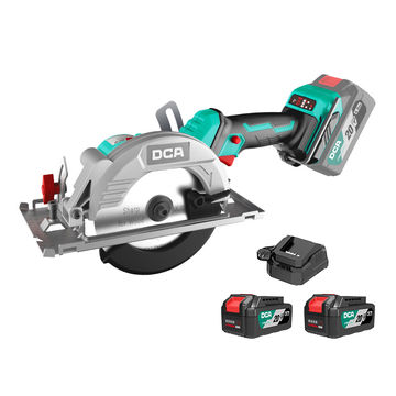 DCA 20V 140mm Handle Brushless Circular Saw Kit With 4.0Ah*2 & Charger