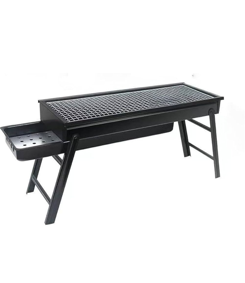 Portable, foldable charcoal barbecue grill