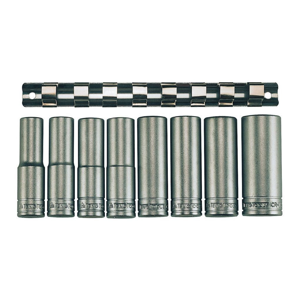 8PC 1/2inch Drive Clip/Deep Socket MM 6Pt