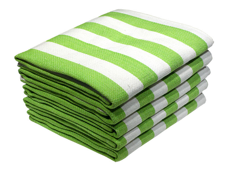 Multipurpose, Easy Fit, Absorbent Kitchen Towel - Design 2204 - 050x070cms - (05 Pc Pack) - Stripes - Jasmine Green