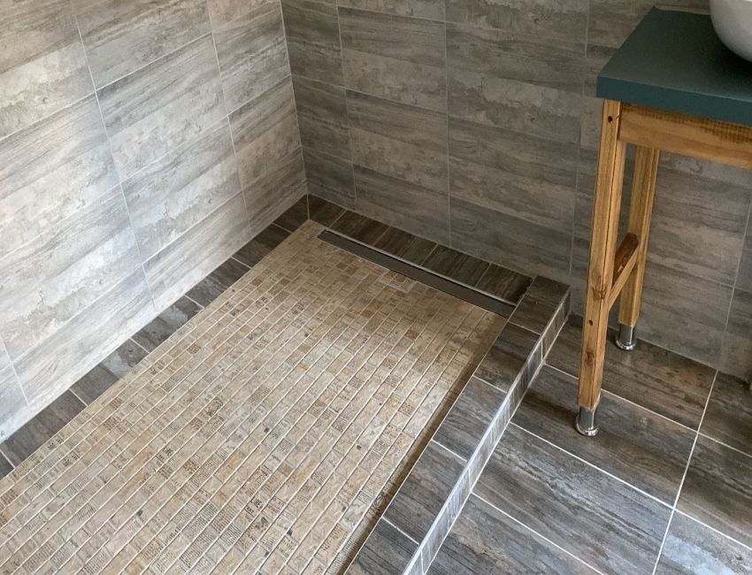 Shower Channel Drain, Length=850mm in stainless steel