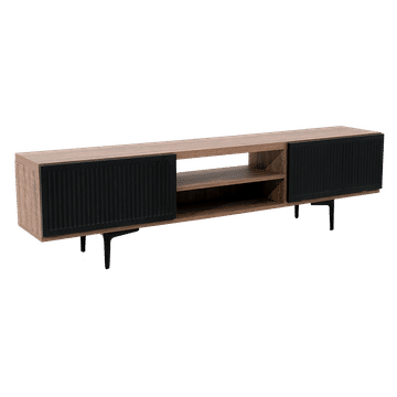 Verona TV Stand Rustic Birch & Black