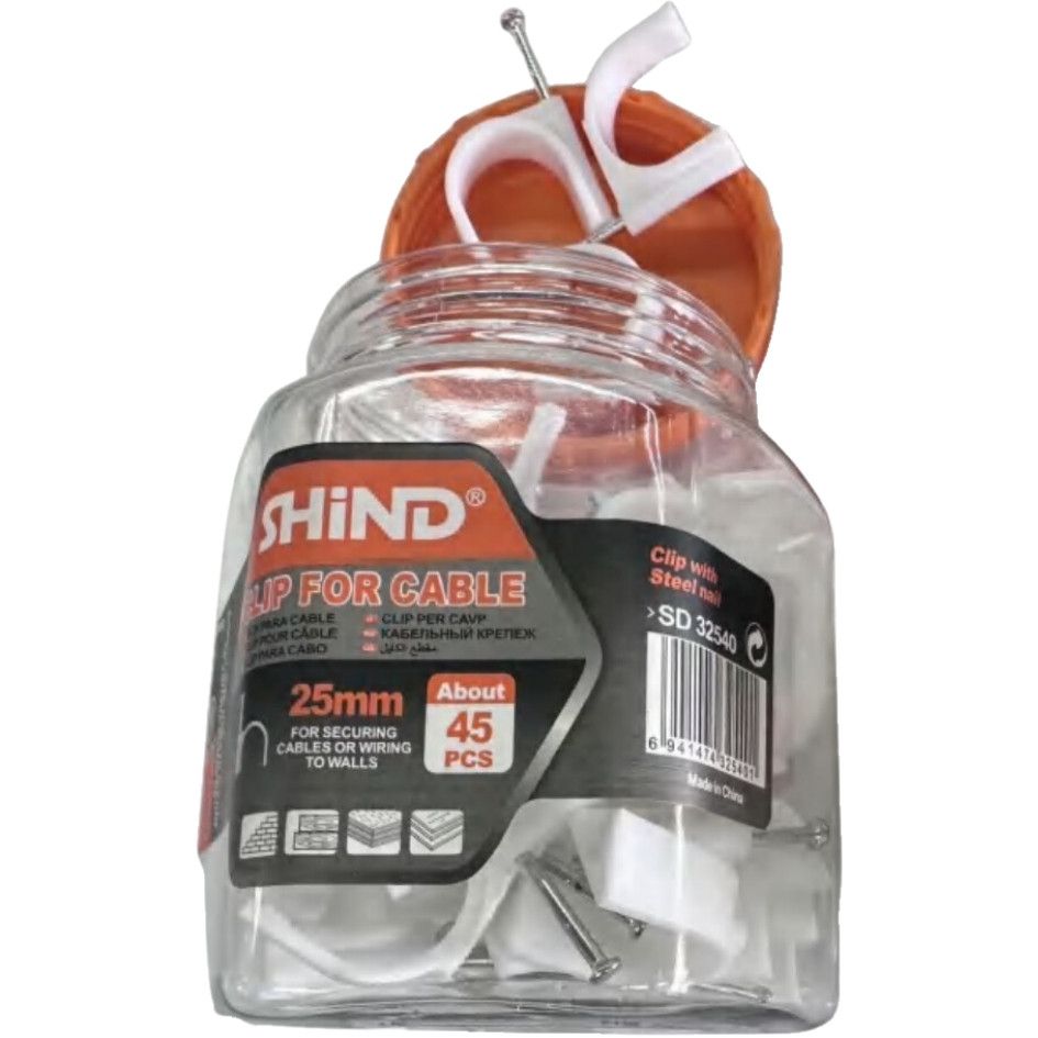 Shind White 25mm Cable For Clips - Pack of 45 Pieces