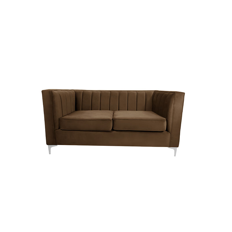 Oxford Two Seater Stripe Velvet - Brown