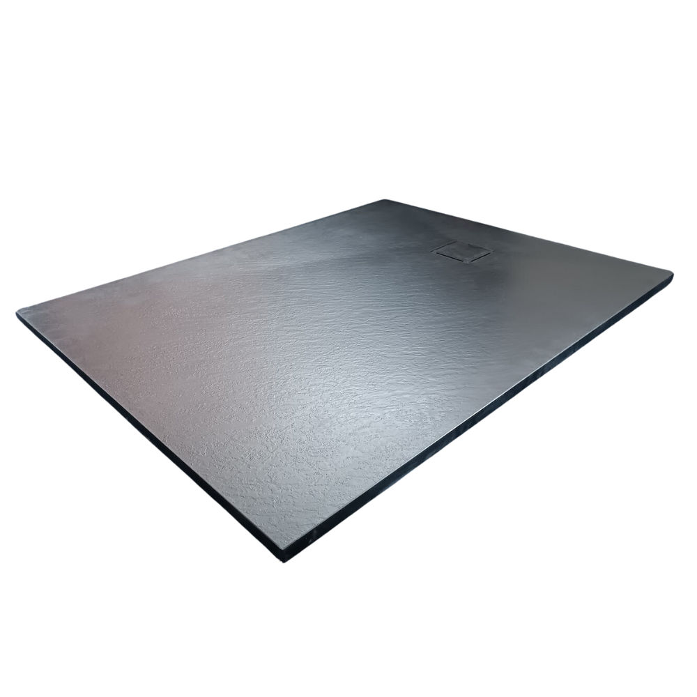 Earthstone Shower Tray - Trim-to-Fit, Ultra-Durable - Black (1200x900mm) - Excl Waste
