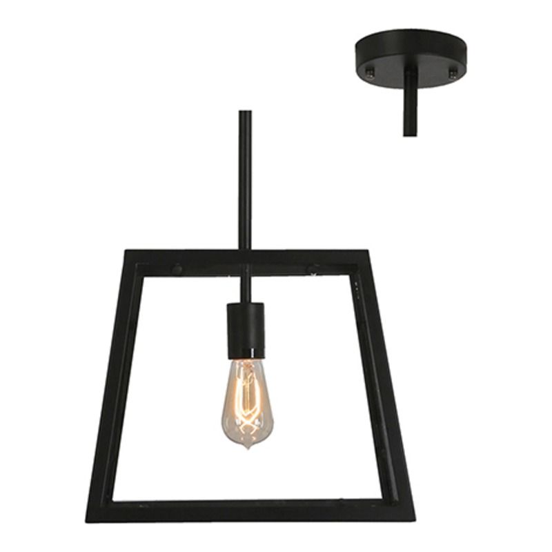 Pendant Metal And Glass Black