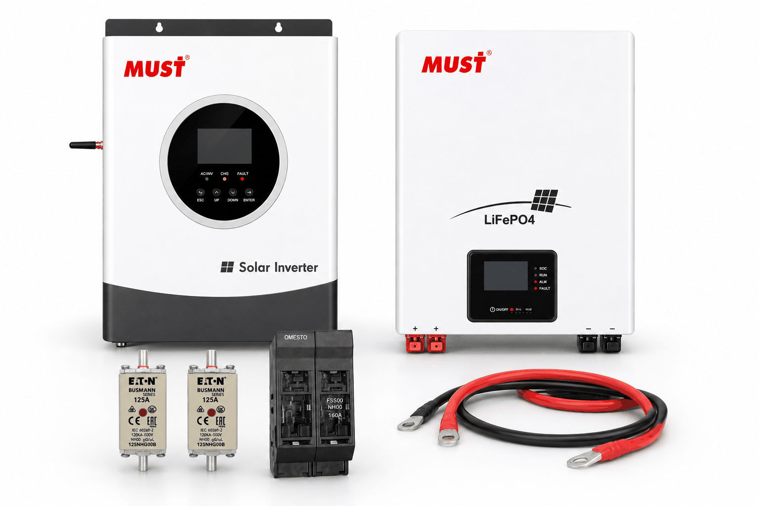 Must 3.6kW 24V Inverter 2.56kWh Must Lithium Battery Combo