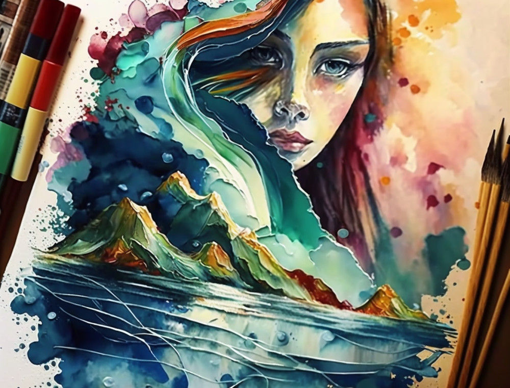 Canvas Wall Art - Canvas Wall Art: Beautiful Acrylic Water Colour  - B1295 - [120 x 80 cm]
