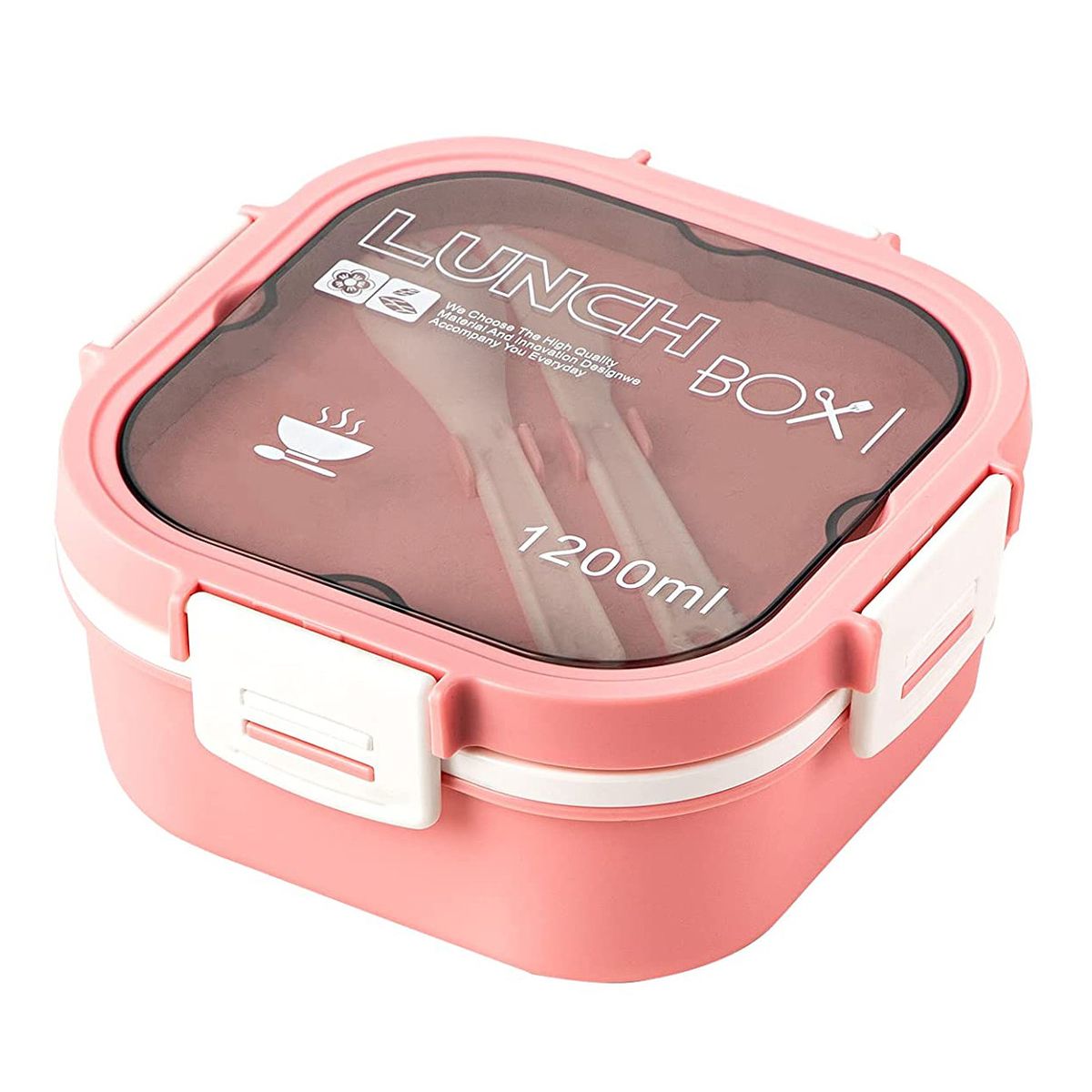 1.2L Eco-Friendly Multiple Compartment Lunch Box - Pink