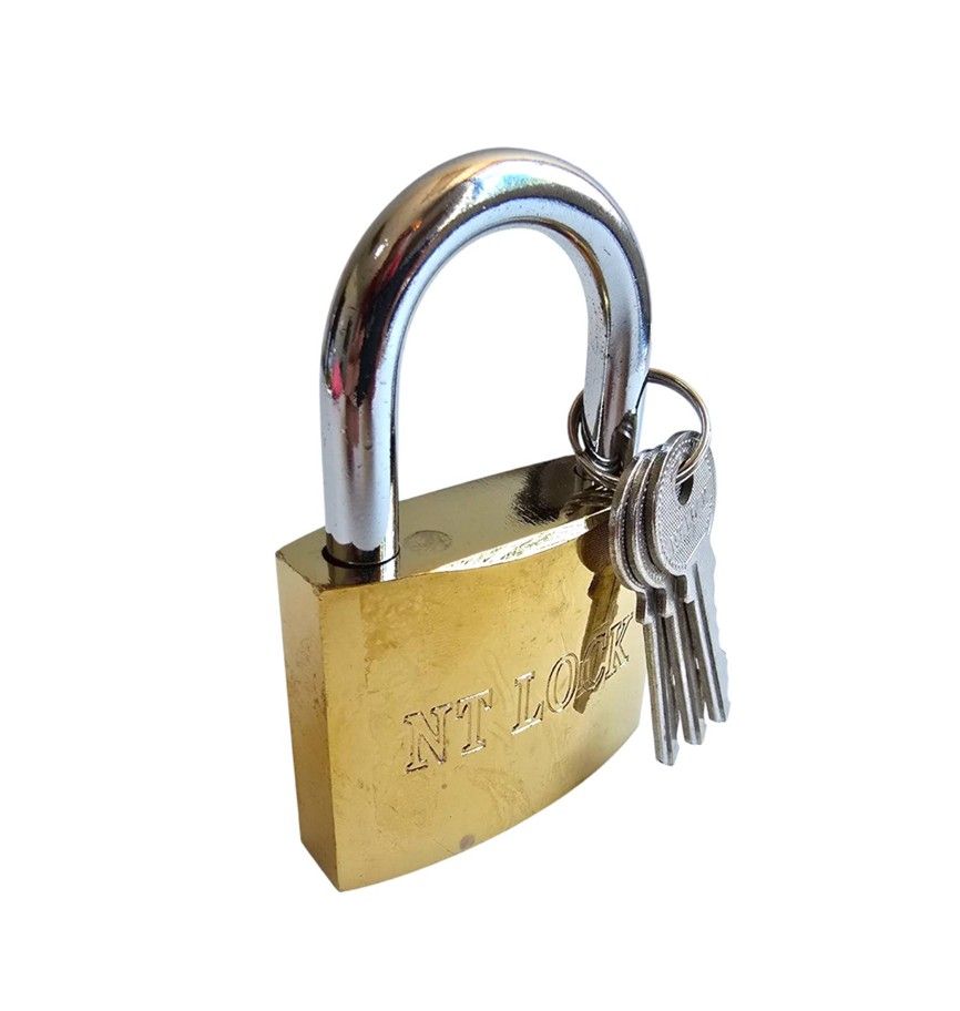 NT TOOLS - Brass Padlock 63mm - 3 Keys (Boxed)