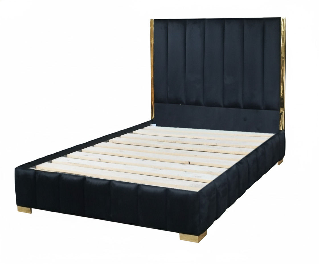Aemilia Bed Base & Headboard - Queen - Black