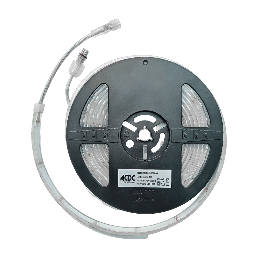 12VDC 60/M LED RGB FLEX WHITE STRIP W/PROOF IP68 /5M
