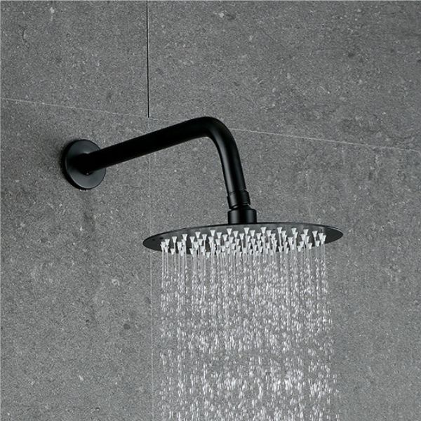 Round Shower Head & Arm Set - Black