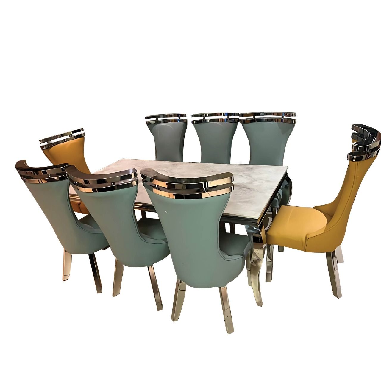 8 Seater Stainless Steel Dining Room Set